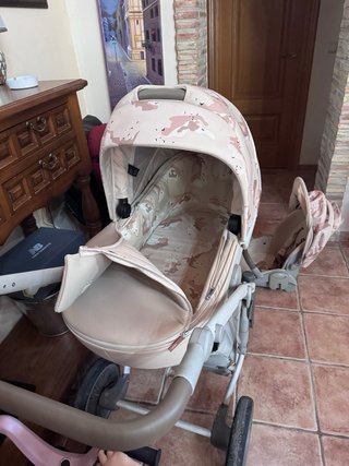 Carrito bebé 3 piezas Anex rosa camuflaje