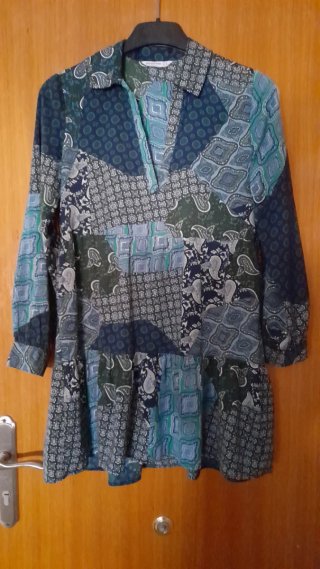 Blusa Stradivarius Patchwork Talla M