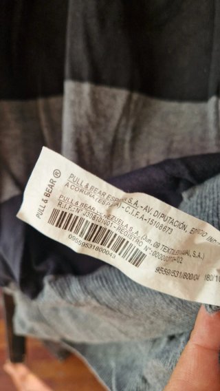 Jersey Pull & Bear Rayas Negro/Gris Talla L