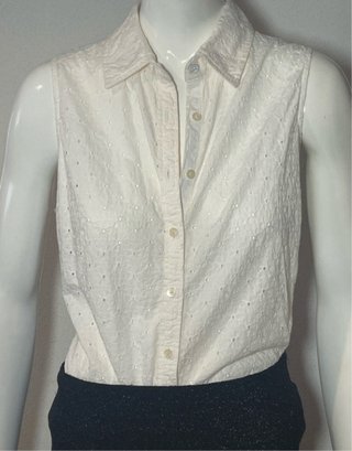 Tommy Hilfiger Camisa Broderie Sin Mangas Blanca