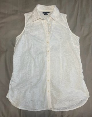 Tommy Hilfiger Camisa Broderie Sin Mangas Blanca