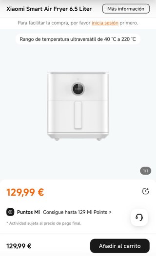 Freidora Xiaomi Smart Air Fryer 6.5L