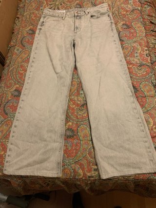 Pantalón wide leg gris