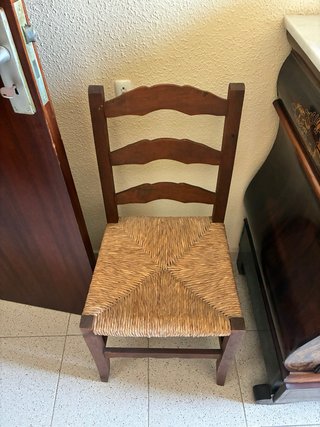 Juego 2 Sillas Madera Asiento Yute