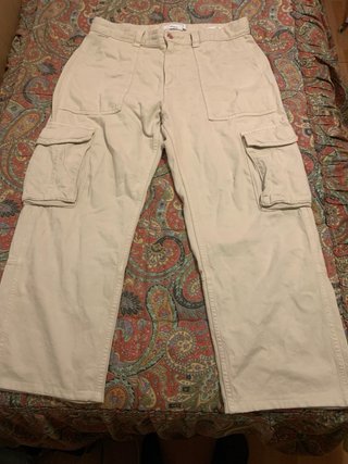 Pantalón ancho beige