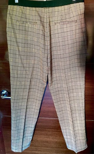 Pantalones de cuadros mujer beige/marrón