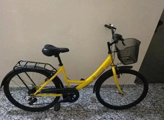 Bicicleta de paseo amarilla DTB