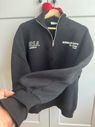 Sudadera USA Kansas City Negra Talle grande