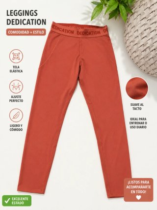 Leggings deportivos color terracota/coral