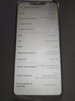 Honor Play COR-L29 Negro 4GB RAM 64GB