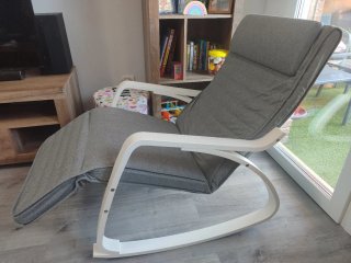 Sillón relax madera con reposapiés