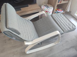 Sillón relax madera con reposapiés