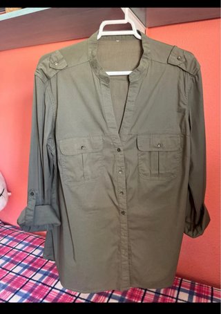 Camisa verde manga larga