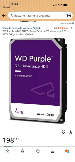 Disco Duro WD Purple 4TB Precintado