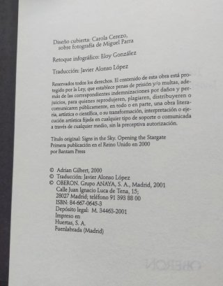 1* edición. La profecía de Orión. Adrian Gilbert.