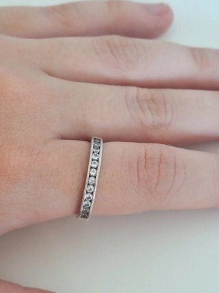 Anillo Plata Diamantes Talla 14