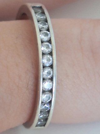 Anillo Plata Diamantes Talla 14