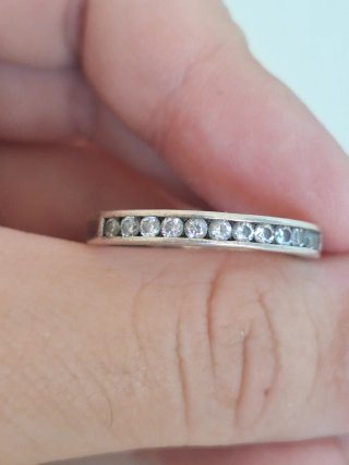 Anillo Plata Diamantes Talla 14