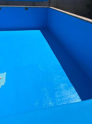 Limpiar piscina de FIBRAS Y PINTAR