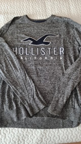 Jersey Hollister gris jaspeado finito