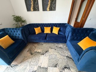 Sofá Azul Estilo Árabe Moderno