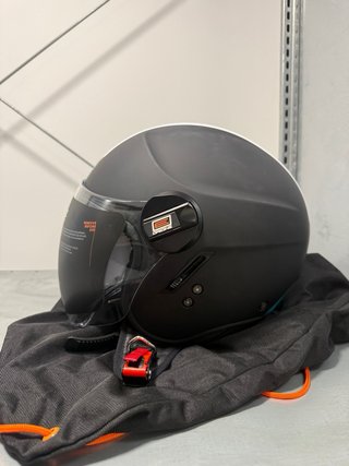 Casco Moto Jet Abierto Negro Blanco
