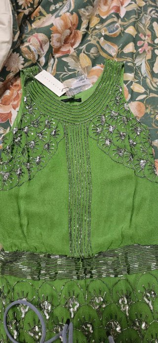Vestido fiesta eventos Tintoretto verde lentejuela