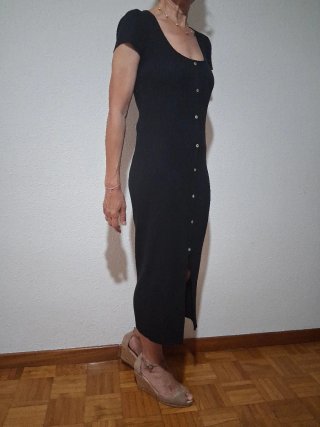 Vestido largo Zara acanalado talla L