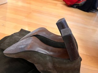 Botas Zara Ante Verde Oscuro Talla 39