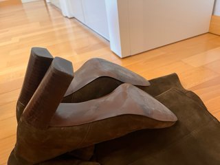 Botas Zara Ante Verde Oscuro Talla 39