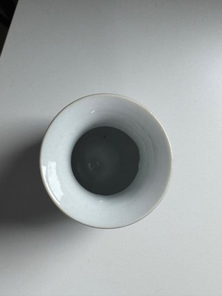 Vintage Jarrón de porcelana azul y verde