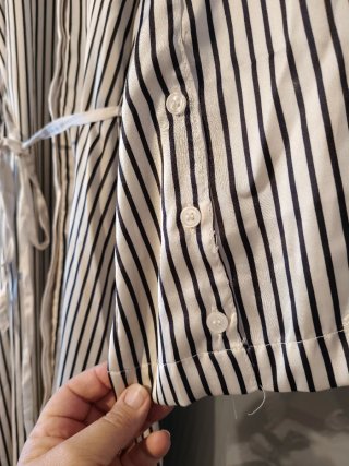 Vestito kimono righe panna e nere