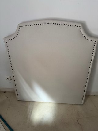 Cabecero de cama tapizado beige 90