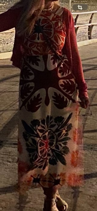 Vestido largo estampado étnico