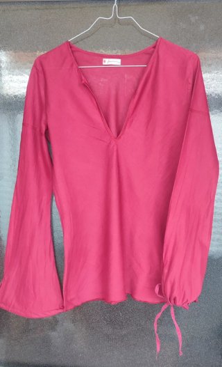 Blusón Stradivarius Popelín Burdeos Talla Única