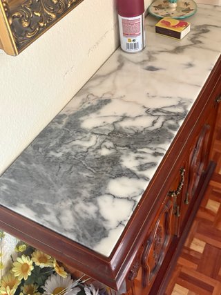 Mueble de entrada elegante de mármol y madera