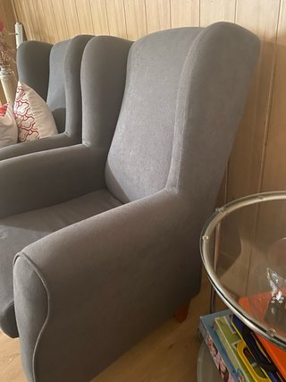 2 Poltrone in tessuto grigio
