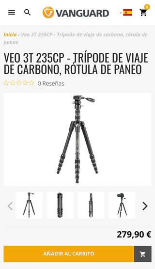 Trípode camara Vanguard Fibra de Carbono Nuevo