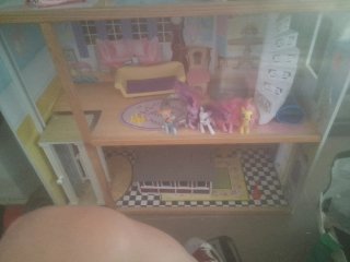 Casa de muñecas con algunas accesorios