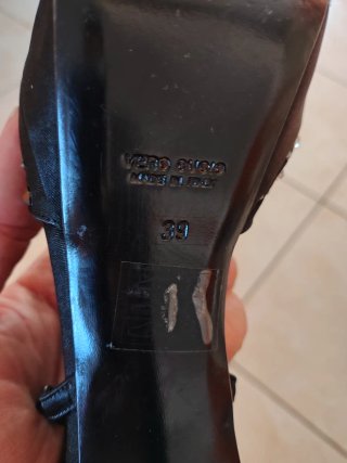 Scarpe donna nere con strass Swarovski Tacco 12 cm