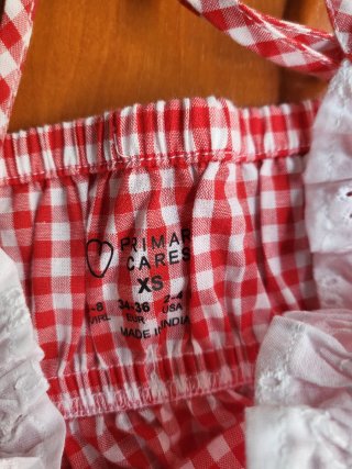 Top cuadros rojo y blanco XS Primark