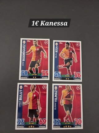 Lote 4 cromos Topps fútbol