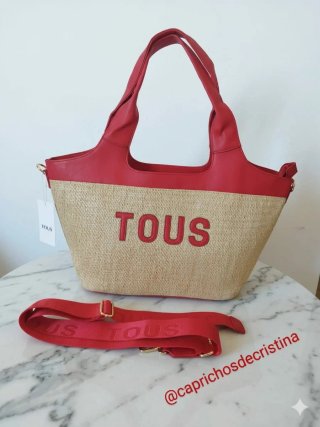 Bolso beige y Rojo 45x25 cm.SOLO ENVIO.