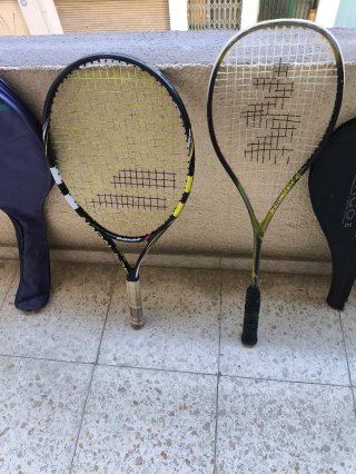 Raqueta Tenis senior y Squash + Fundas,las 2 x 13€