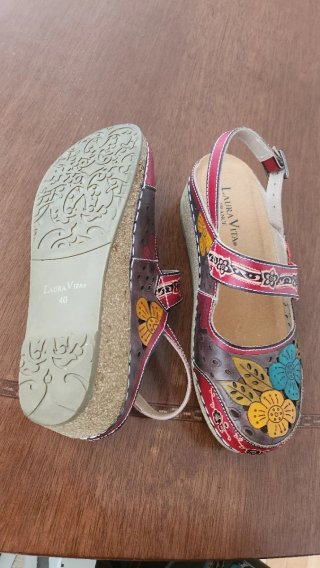 Sandalias Laura Vita Piel Estampadas Flores