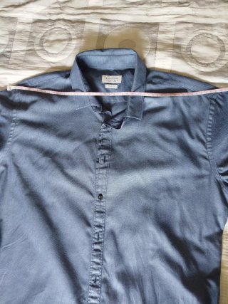 Camisa Zara Slim Fit Azul Talla XL