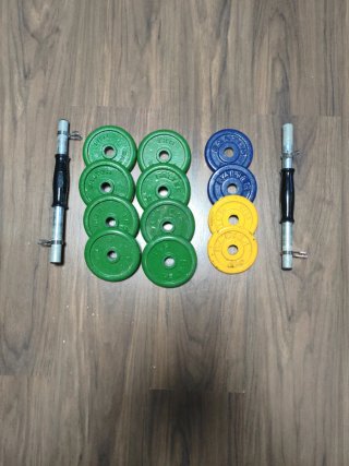 Juego de pesas y barras