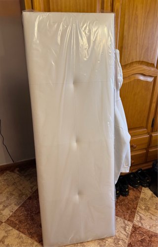 Cabecero Cama Piel Blanco