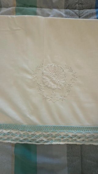 Completo Lenzuola Vintage Ricamo Uncinetto