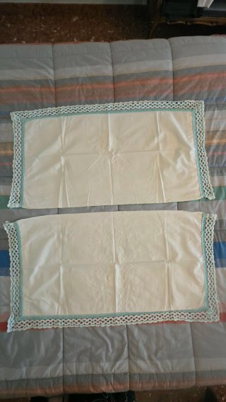 Completo Lenzuola Vintage Ricamo Uncinetto